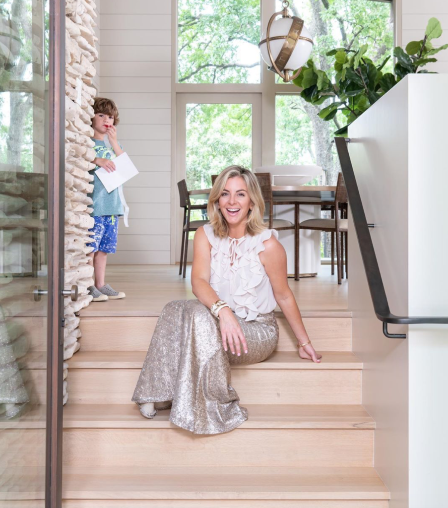 Native Houstonian Kristen Nix dressing up while working on her interior design projects at home.