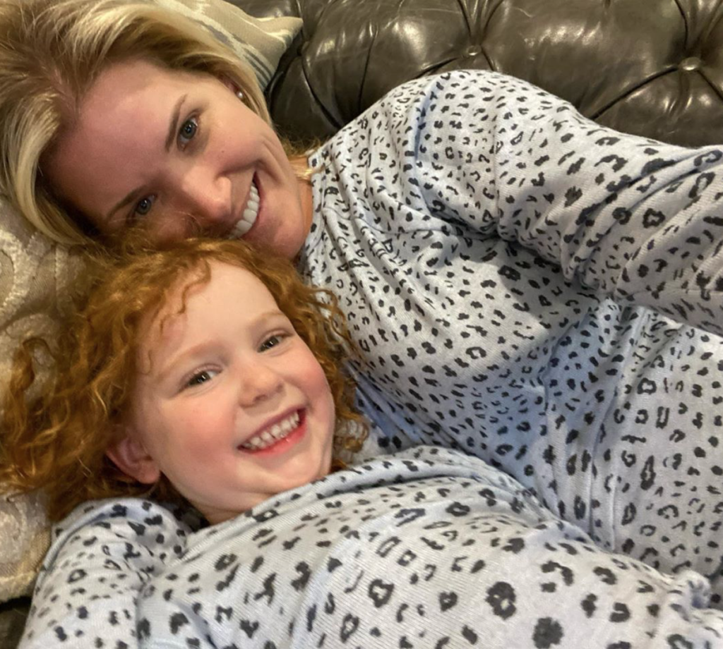 Daytime pajama party for Amanda Boffone and her young daughter during the coronavirus social-distancing decree.