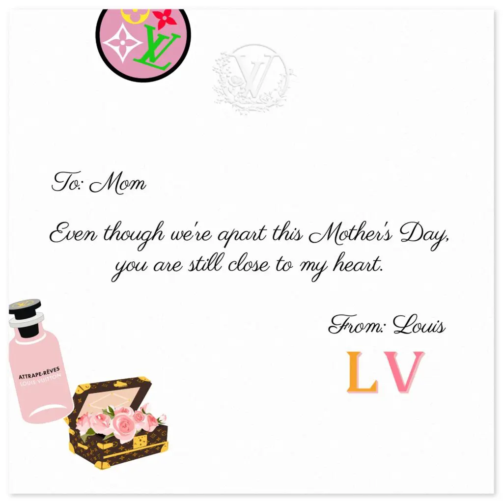 Craft a customized e-card for your mother complete with iconic Louis Vuitton gifs and patches. 