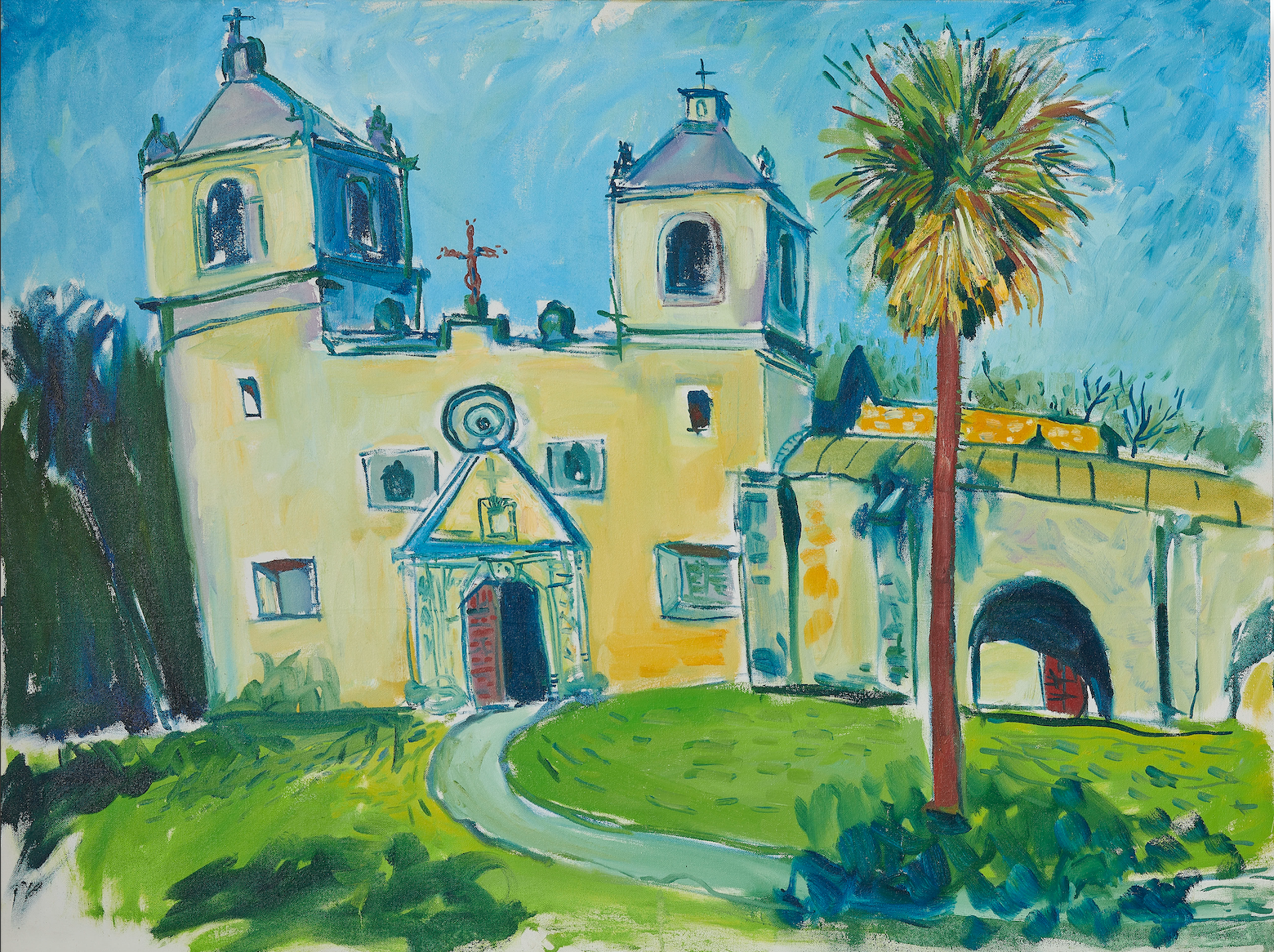 Cruz Ortiz’s “Mission Concepcion 4pm,” 2018, at Nancy Littlejohn Fine Art. Available: $20,000.