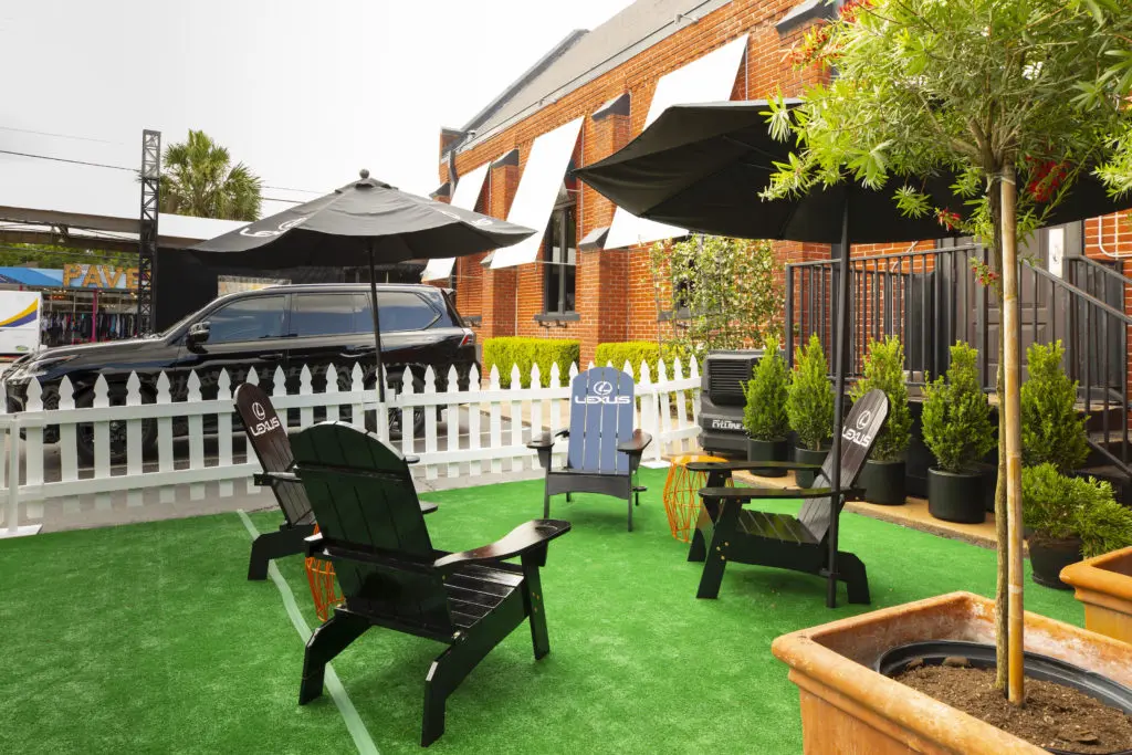 One Fifth Mediterranean's Lexus Patio was verdantly outfitted by Tellepsen Landscaping. (Photo by Julie Soefer)