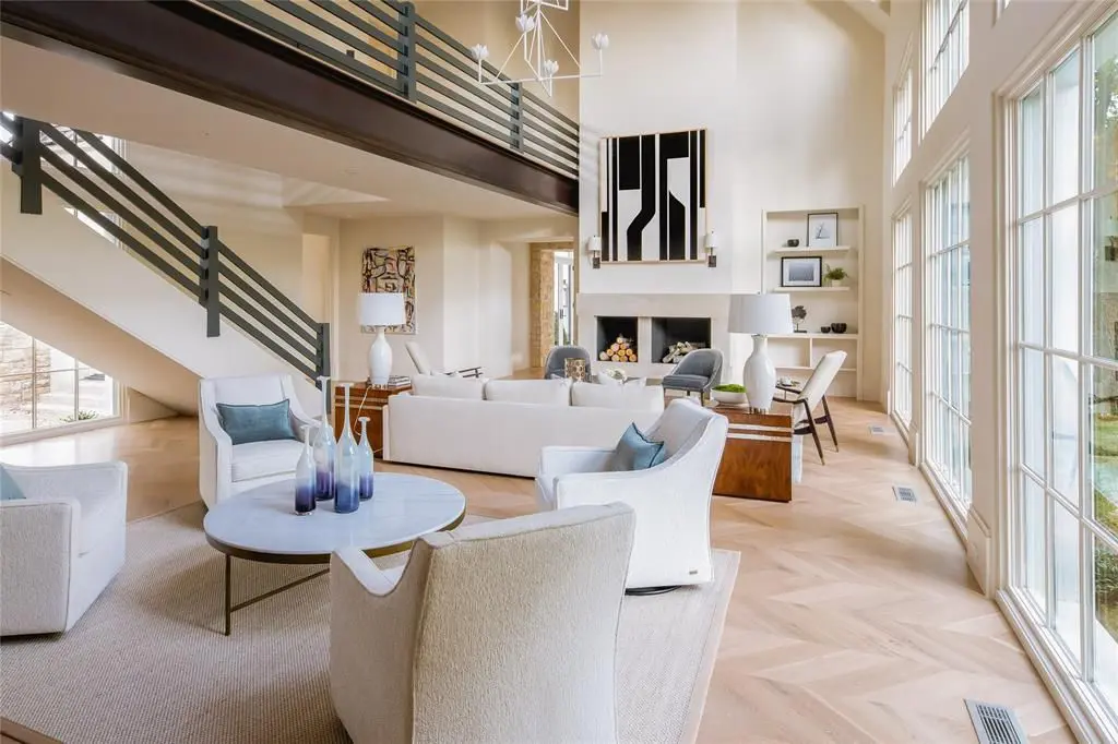 The great room of 5142 Stonegate Road. (Photo by Compass Real Estate)