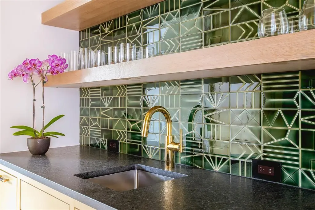 A splash of color in a Dallas new build.  (Photo by Compass Real Estate)
