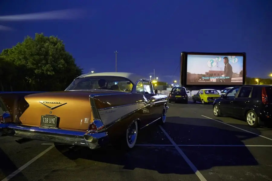 Houston's drive-in movie theater revolution is continuing with another new theater in Spring. (Photo by Rooftop Cinema Club)