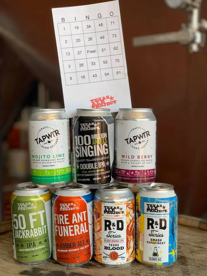 Pick up a bingo card at Texas Ale Project's beer-to-go drive-thru before this Friday. (Courtesy of Texas Ale Project)