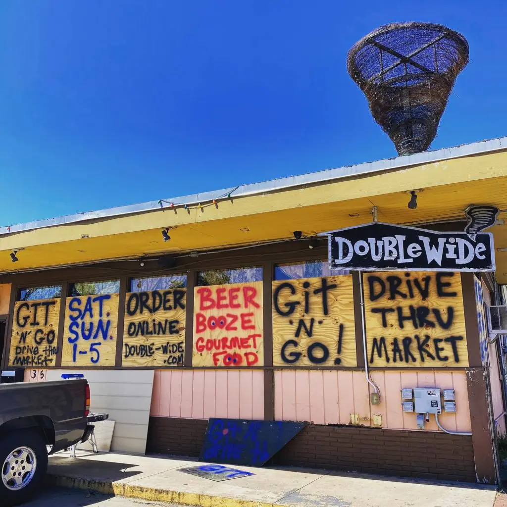 Dallas bar Double Wide is now hosting a Git 'N Go Drive-Thru market each weekend. (Courtesy of Double Wide)