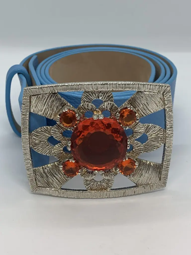 Sterling silver Windows belt buckle, $580. Designed by Brenda Schoenfeld