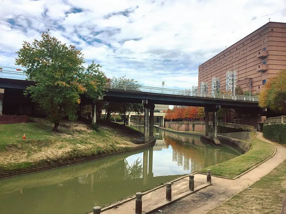 Buffalo Bayou will lead you straight through Downtown.