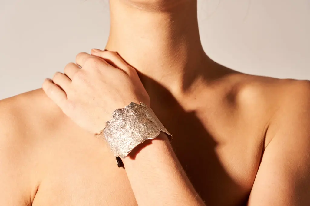 Diamond dust Bohème sterling silver cuff, $690. Designed by Brenda Schoenfeld