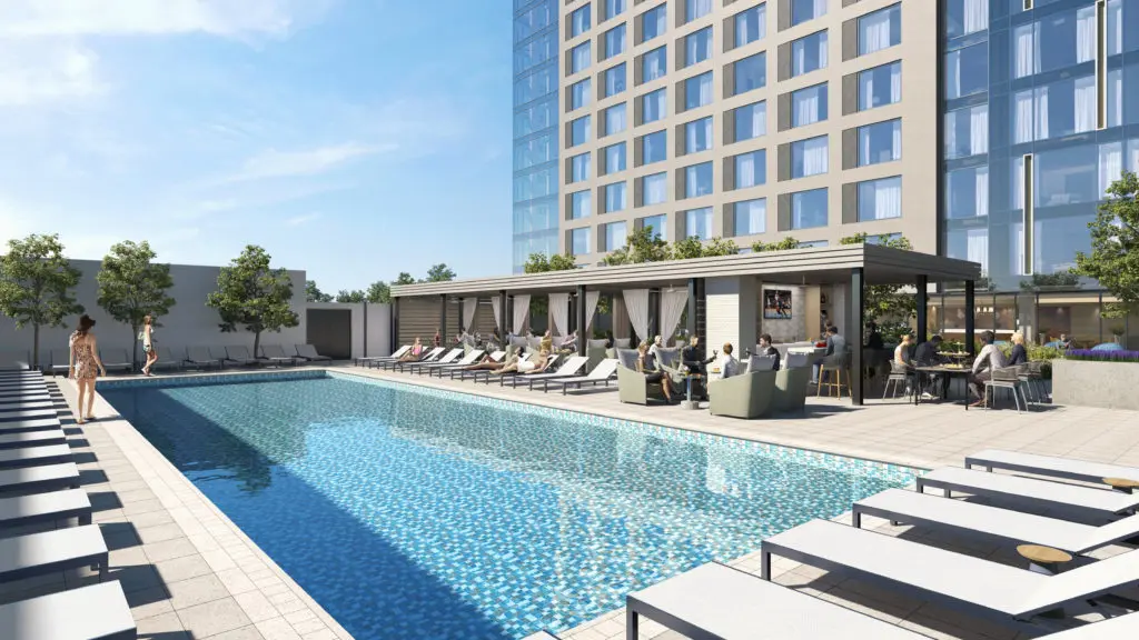 Order food from Copper & Steel up to the rooftop pool. (Courtesy of Hyatt Regency)