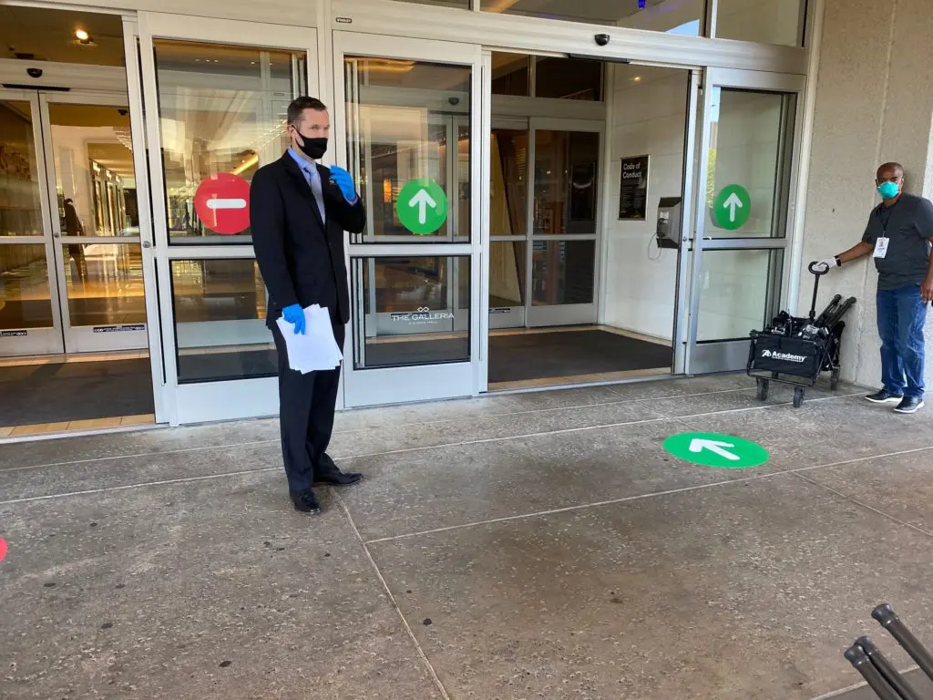 The Galleria general manager Kurt Webb guides media through the mall before its re-opening after being closed since March 19. The mall opened Friday morning. (Photo by Shelby Hodge)