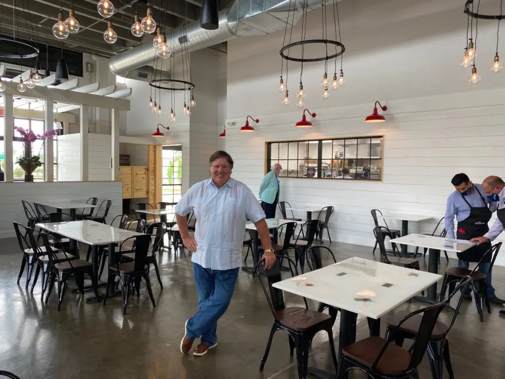 Restaurateur Bill Floyd is all smiles as his Porta'Vino reopens after being shuttered by the coronavirus mandate. (Photo by Shelby Hodge)