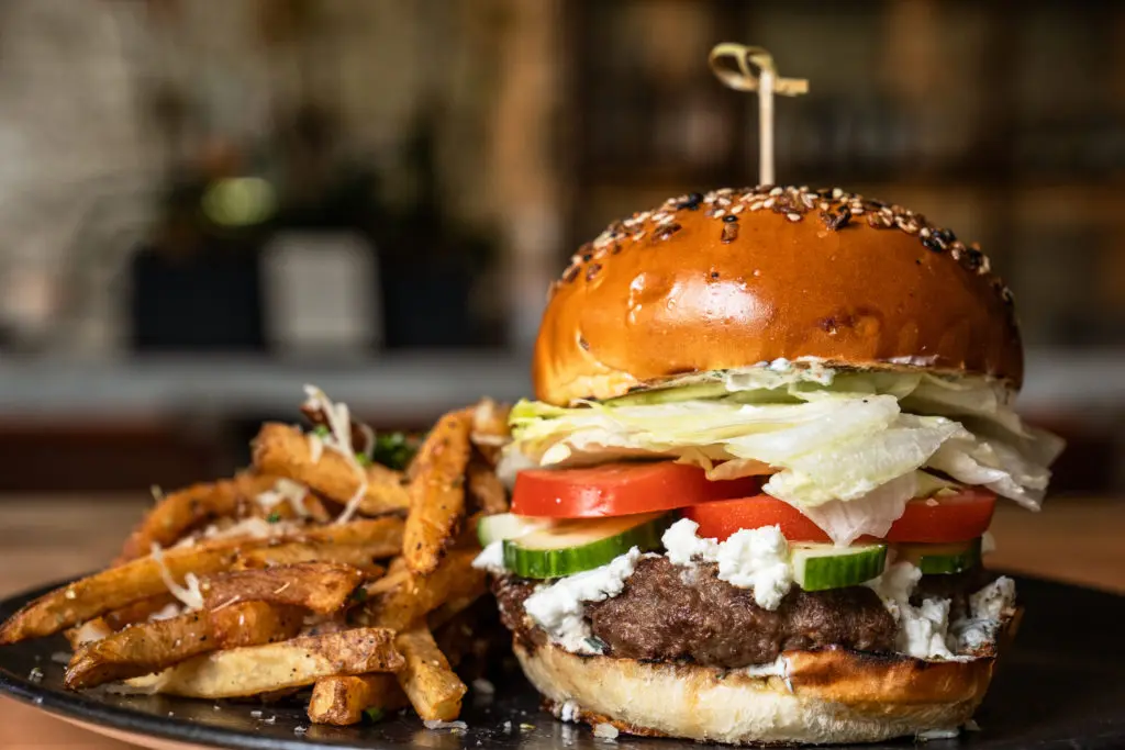 Ouzo Bay's Lamb Kafta Burger (Photo by Michael Anthony)