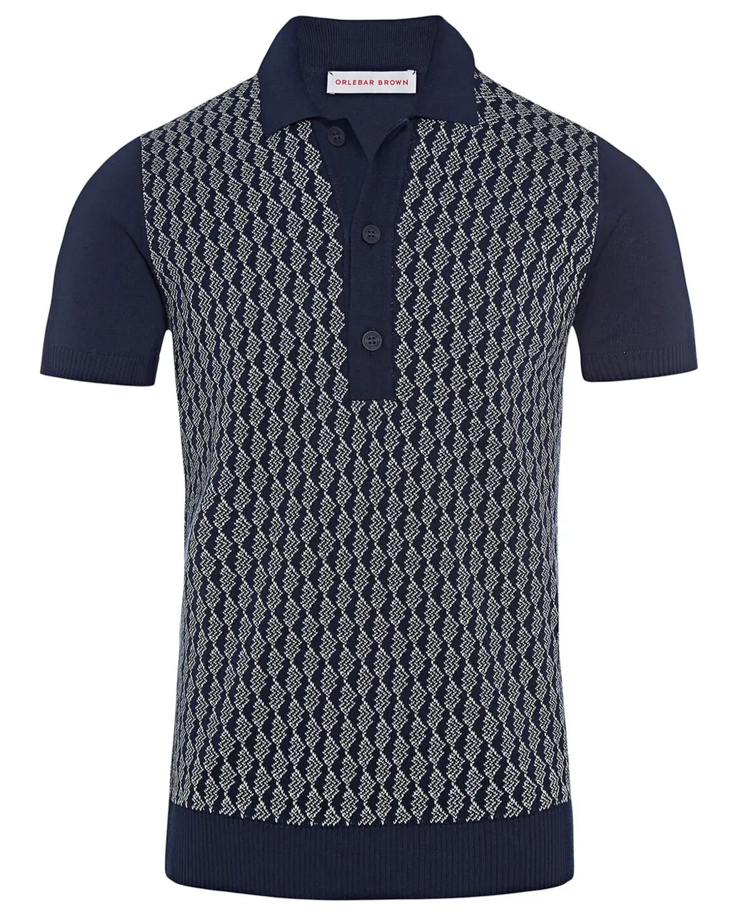 Orlebar Brown navy blue polo, $445, available at Stanley Korshak and Stanleykorhsak.com
