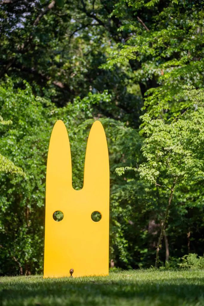 Jeffie Brewer's droll "Bunny," 2019, is among the artist's menagerie featured in the upcoming "Color Field" exhibition of outdoor sculpture, presented by Public Art UHS at the University of Houston fall 2020 through spring 2021. (Courtesy the artist and Crystal Bridges Museum of American Art, Bentonville, Arkansas)  