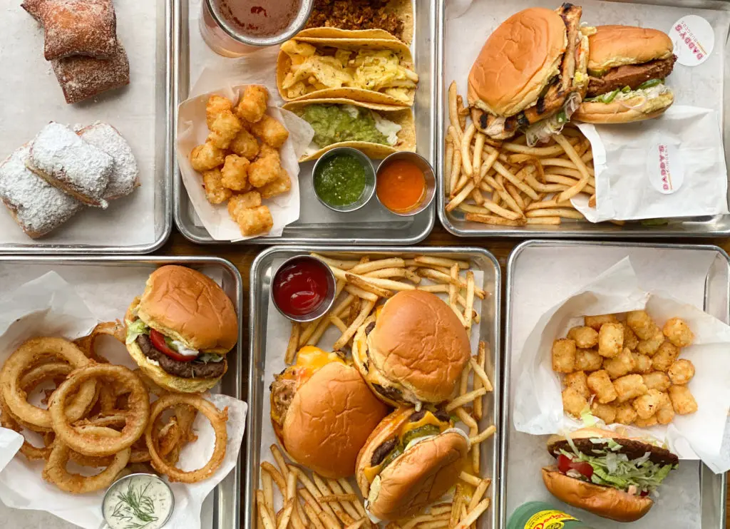 Tater Tots, french fries, and onion rings tasty sides for Daddy's Burgers. (Clark Cooper Concepts Photo)