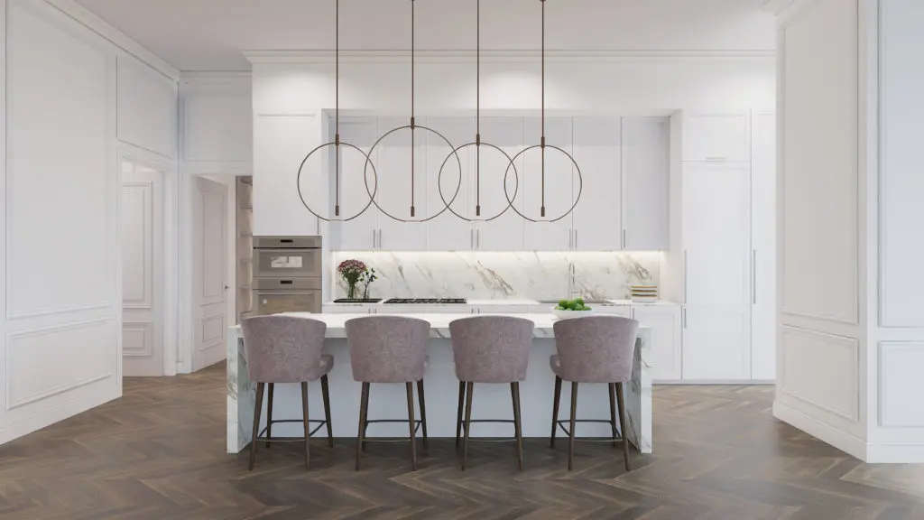 Offering Virtual Tours, potential buyers can walk around the kitchen, and see all the different finish options come to life, from cabinet style and color to flooring. You can choose different finishes and change out the materials in the kitchen and baths – in real time.