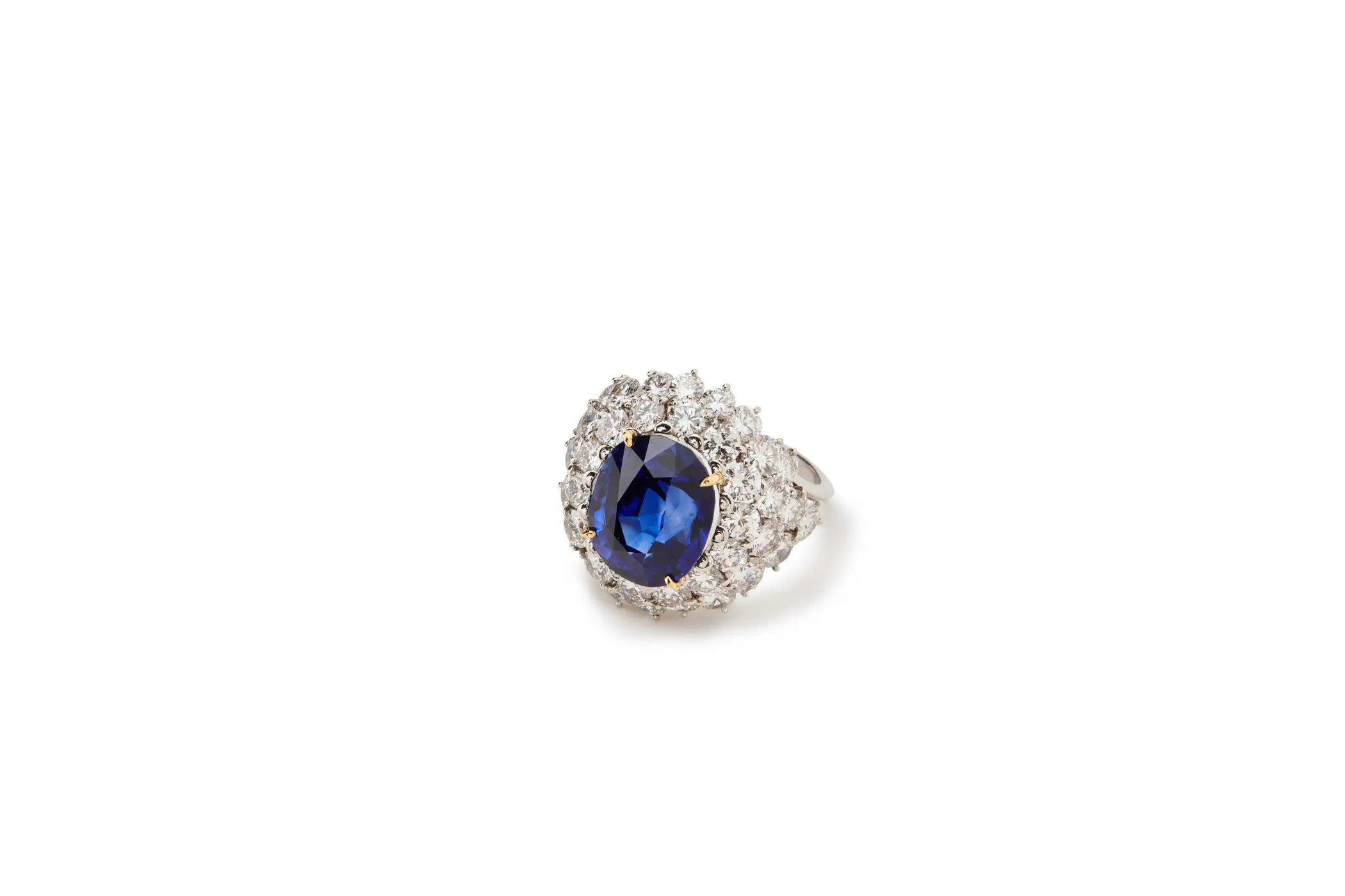 A stunning sapphire and diamond ring.