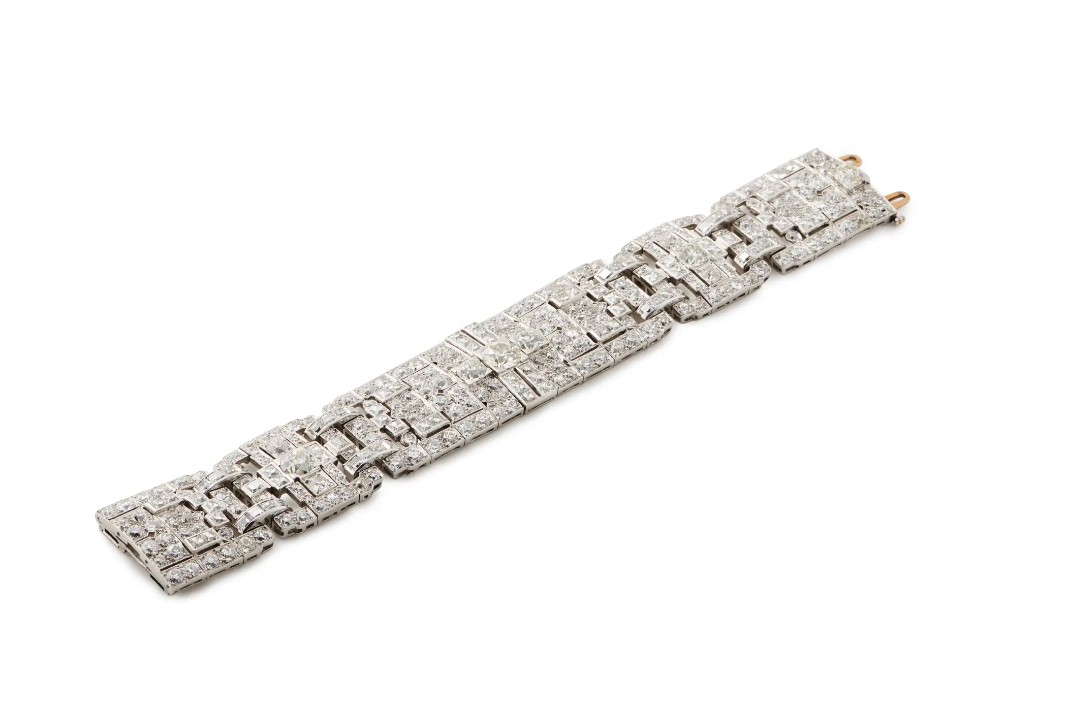 Fabulous gold and diamond art deco bracelet.