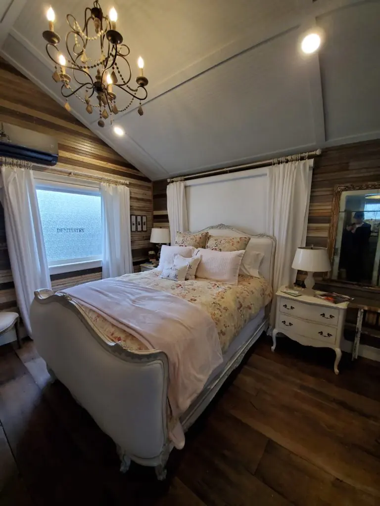 The double bed holds center stage in the cozy bedroom. (Photo by Shafik I. Rifaat)