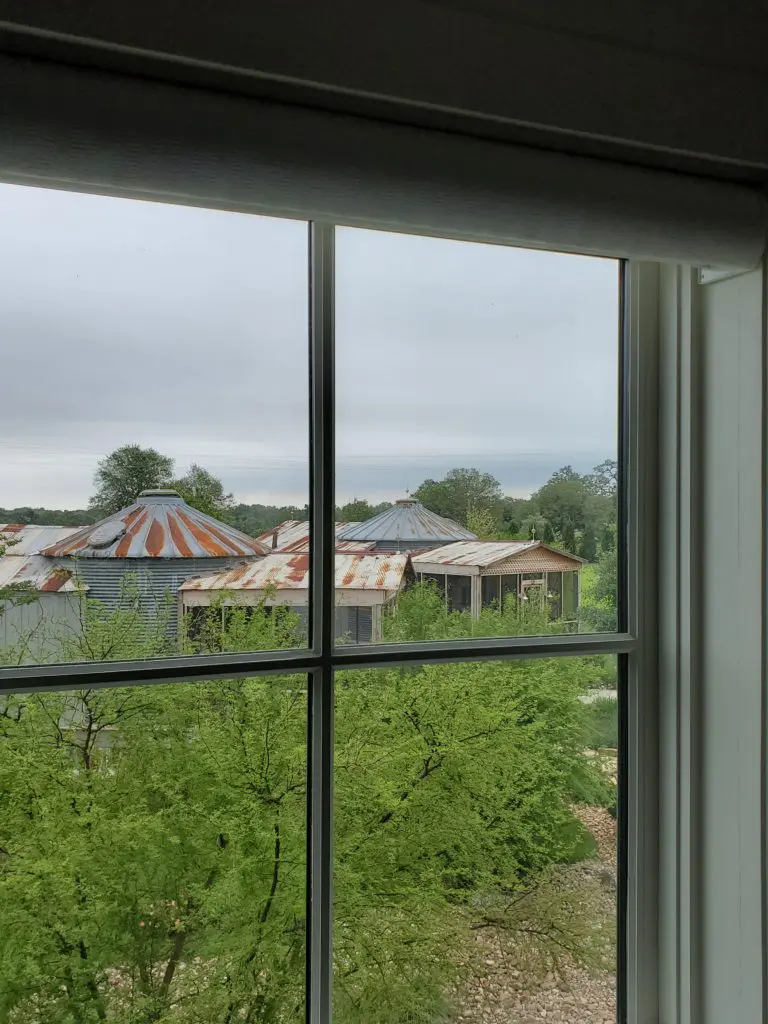 A second-story view to the silo guesthouses. (Photo by Shafik I. Rifaat)