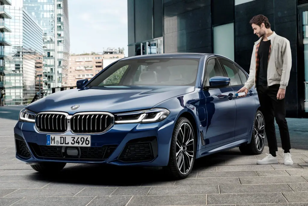 Getting into a new 2021 BMW 5 Series will be an iPhone key only proposition. (BMW photo)