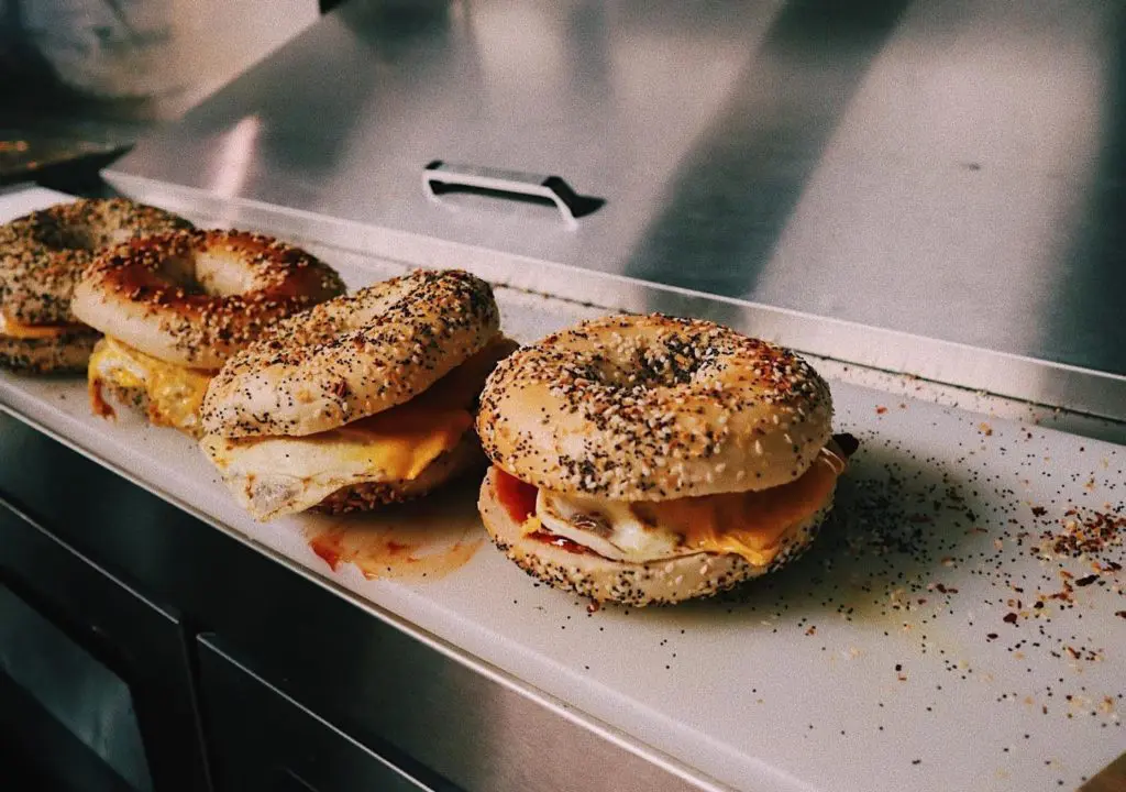 Make sure to arrive early to this New York-style bagel shop by SMU.