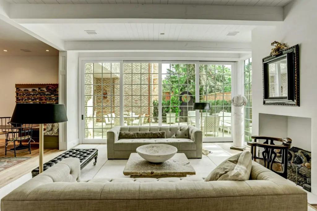 The Milieu Designer Showhouse family room designed by Darryl Carter in the 7,500 square foot home in River Oaks.