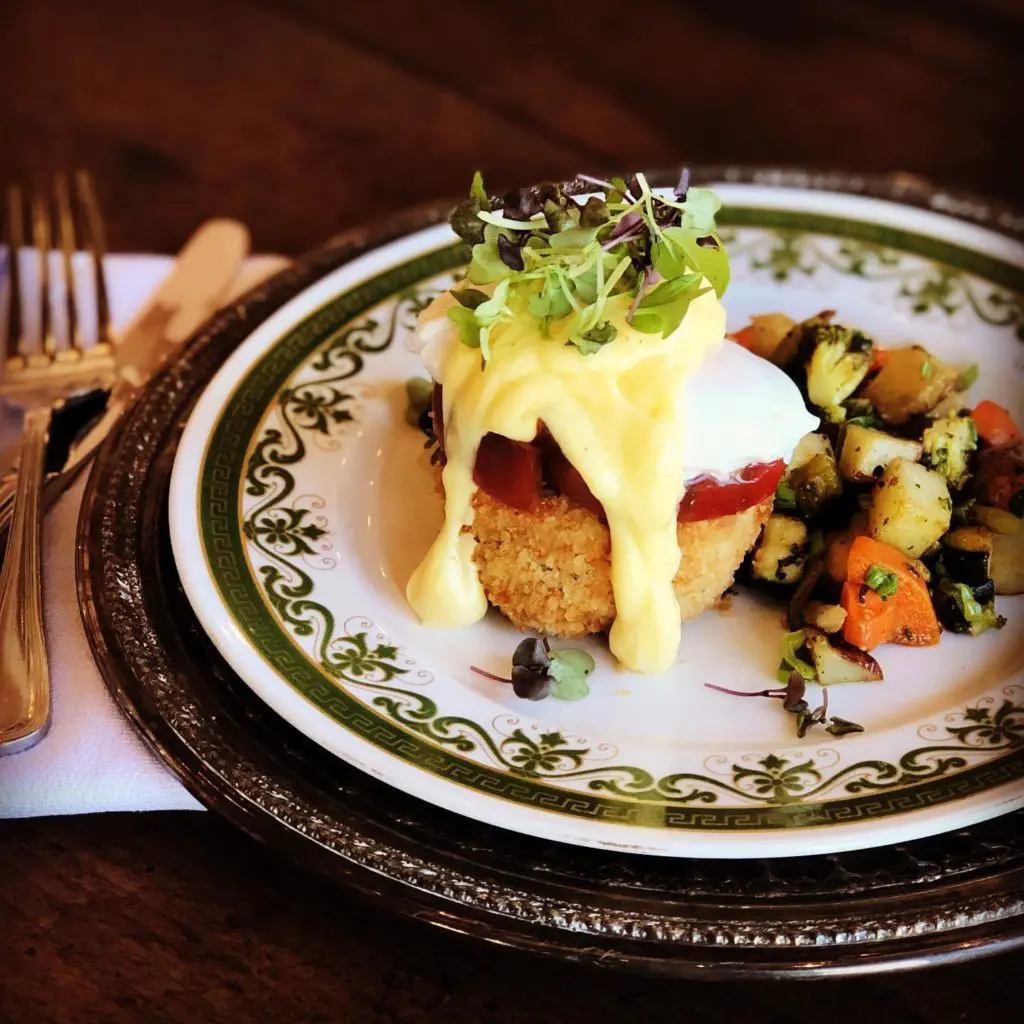  Molly McCook's shrimp cake Benedict.