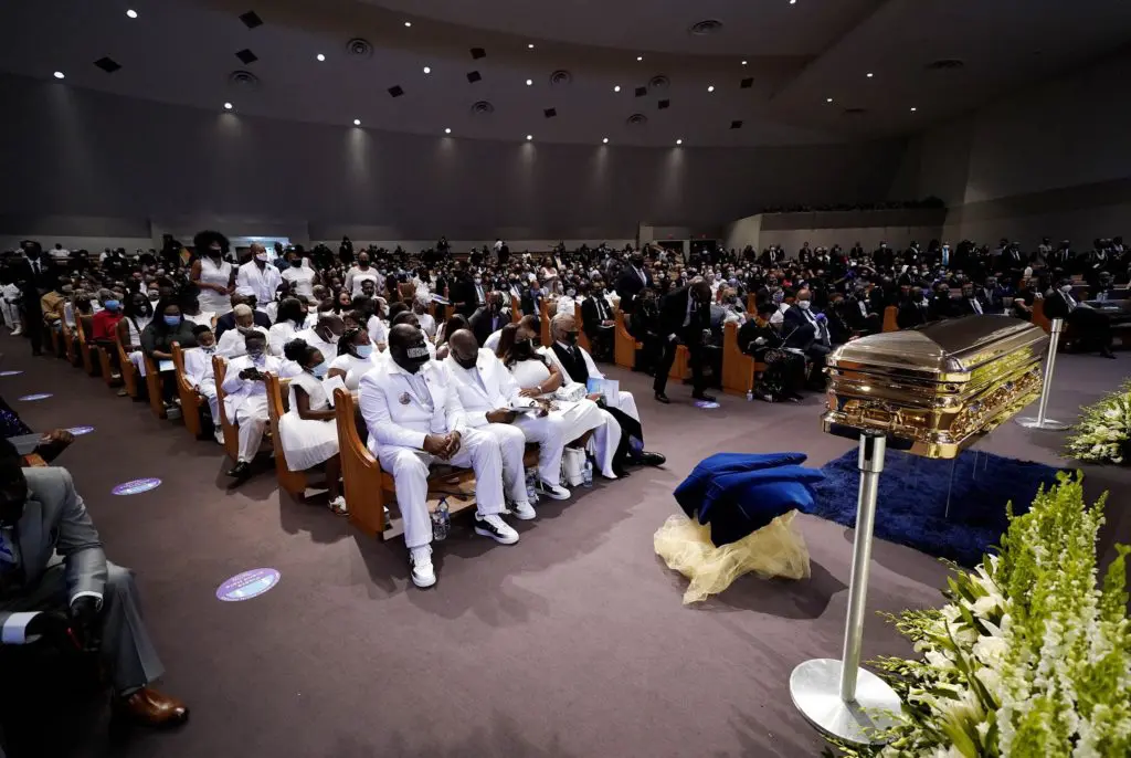 George Floyd's funeral packed the church and turned into an unforgettable three and a half hour celebration. (Pool photo by David J. Phillip)