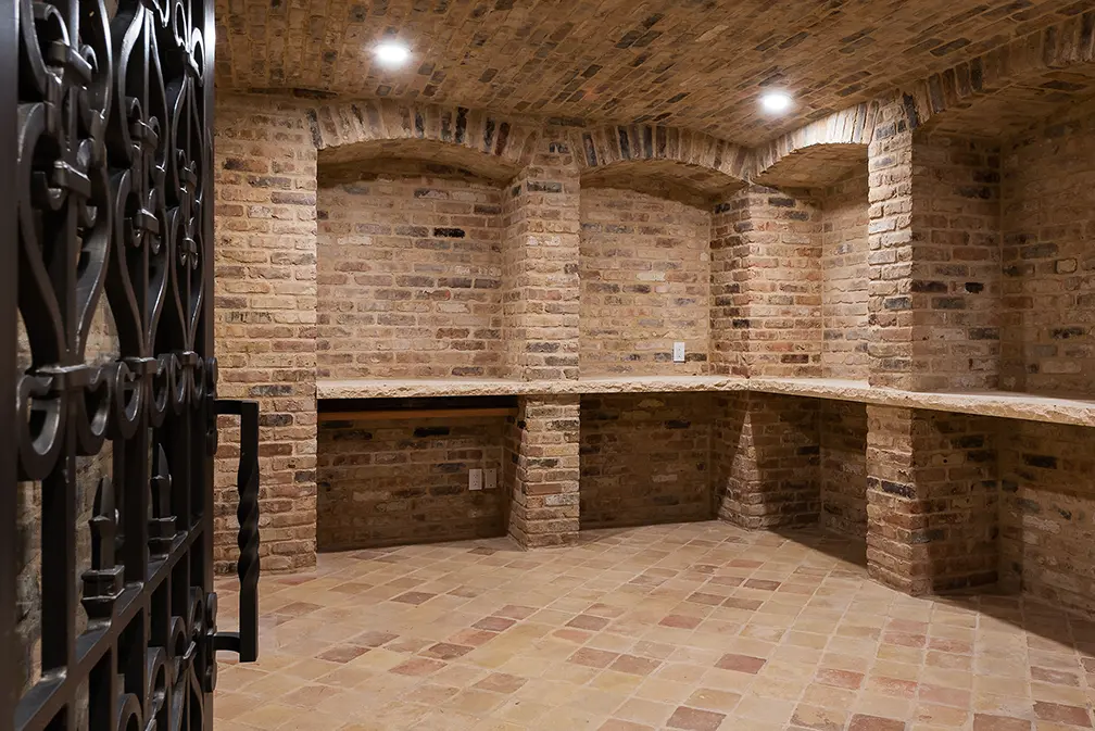 The custom home comes equipped with a wine cellar. (Photo by Stephen Reed)