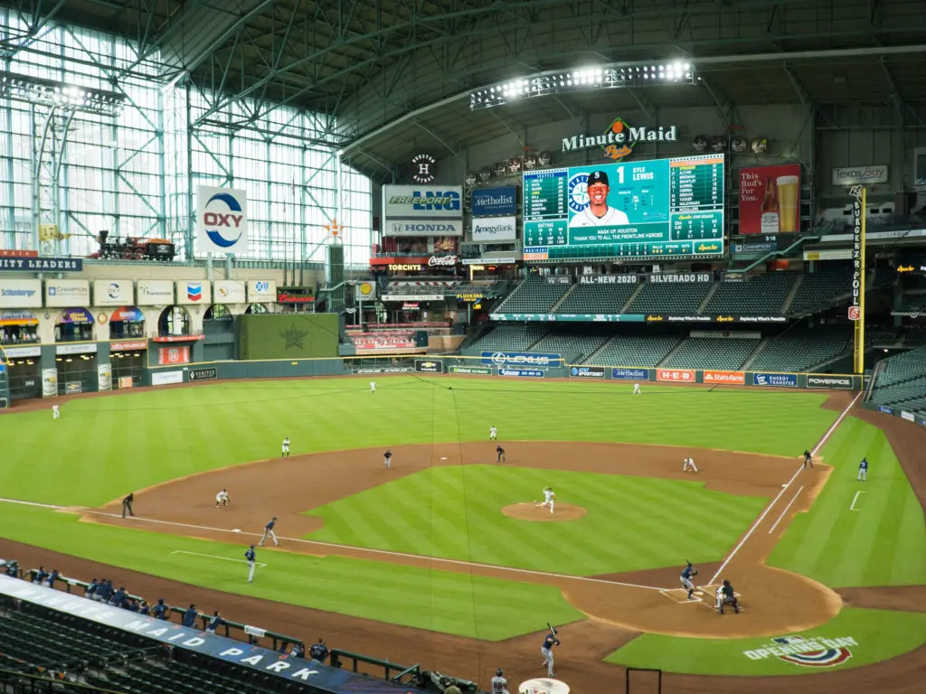 Playing in an empty Minute Maid Park is anything but normal for the Astros. (Photo by F. Carter Smith)