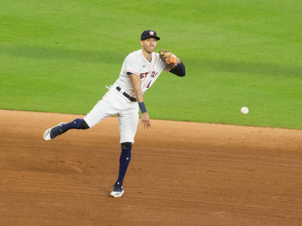 Astros shortstop Carlos Correa is a defensive force. (Photo by F. Carter Smith)