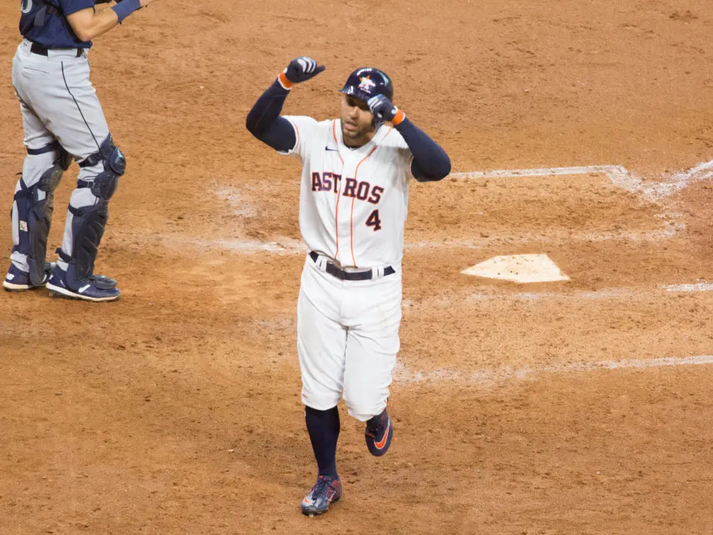 George Springer's home run celebrations are Minute Maid Park staples. (Photo by F. Carter Smith)