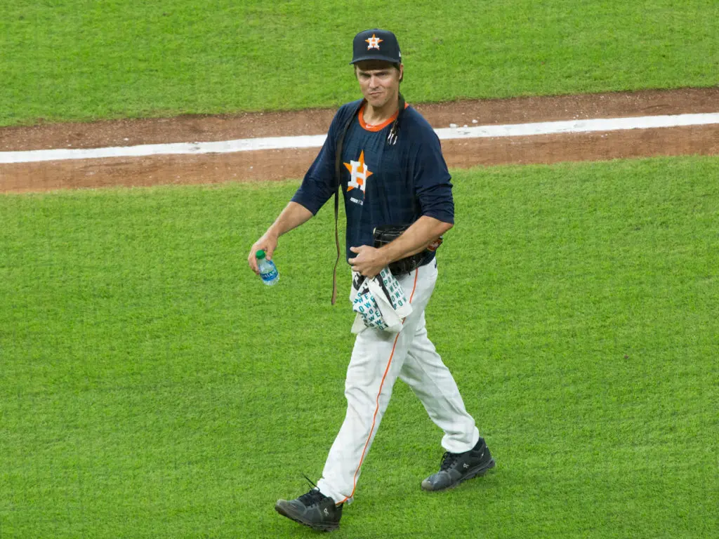 Houston Astros Zack Greinke before a rematch of the 2017 World Series at Minute Maid Park