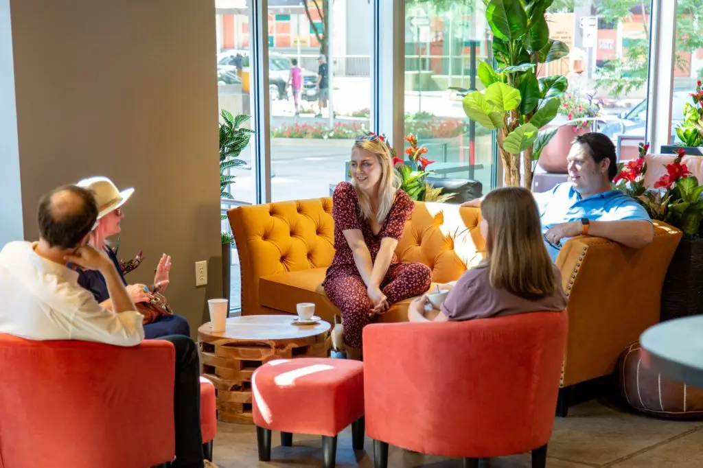 Crockett row food hall – funky new furnishings and new feel.
