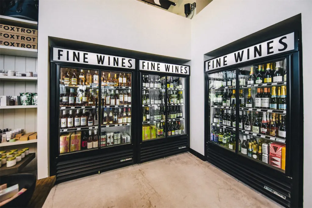 Foxtrot has a great selection of wine.