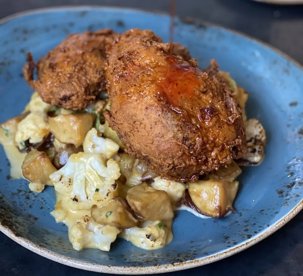 State Fare's Hot Chicken is infused with oil and butter infused with three different chilies and other spices for a tasty jolt. 
