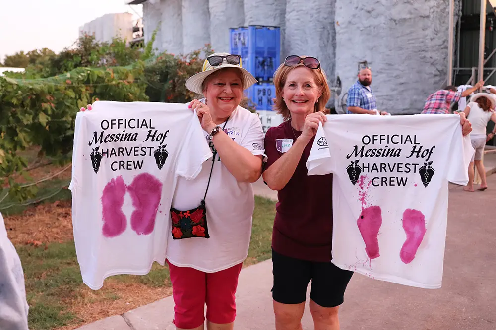Happy campers at Messina Hof Winery after the 2019 harvest grape stomp.