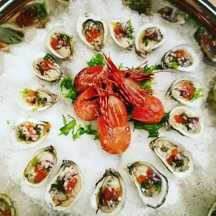 Seafood tower featuring the best of West coast, East coast and Alaskan waters.