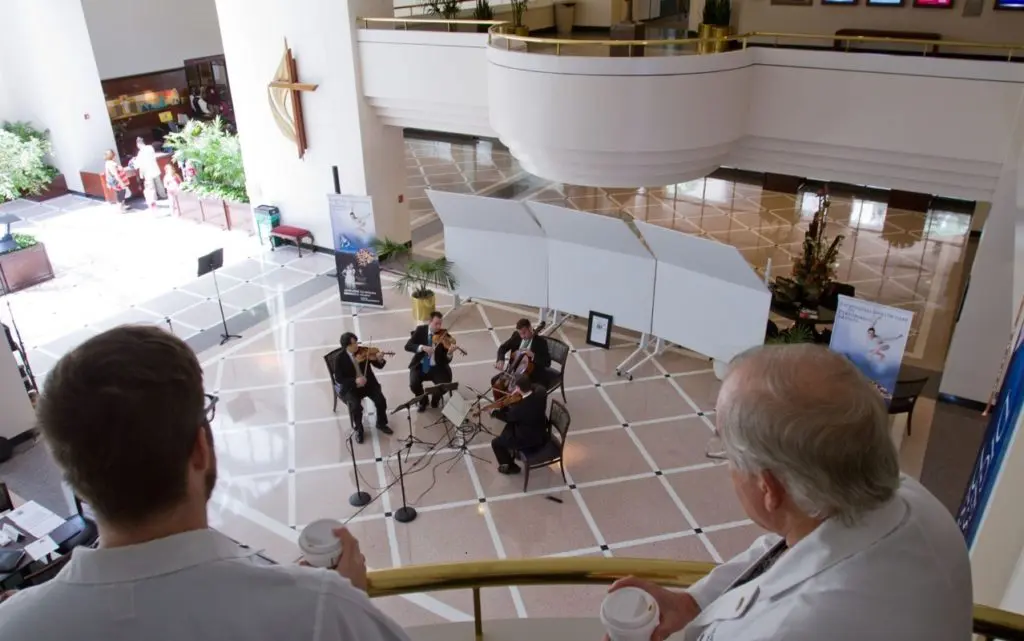 Another CPAM event pre-COVID brought Houston's Miró String Quartet to Methodist Hospital for a concert. 