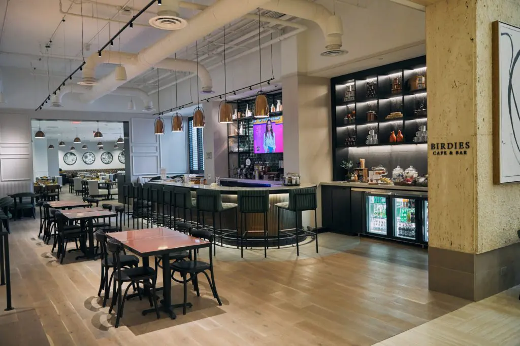 Birdies Cafe and Bar transforms into a wine lounge by night.