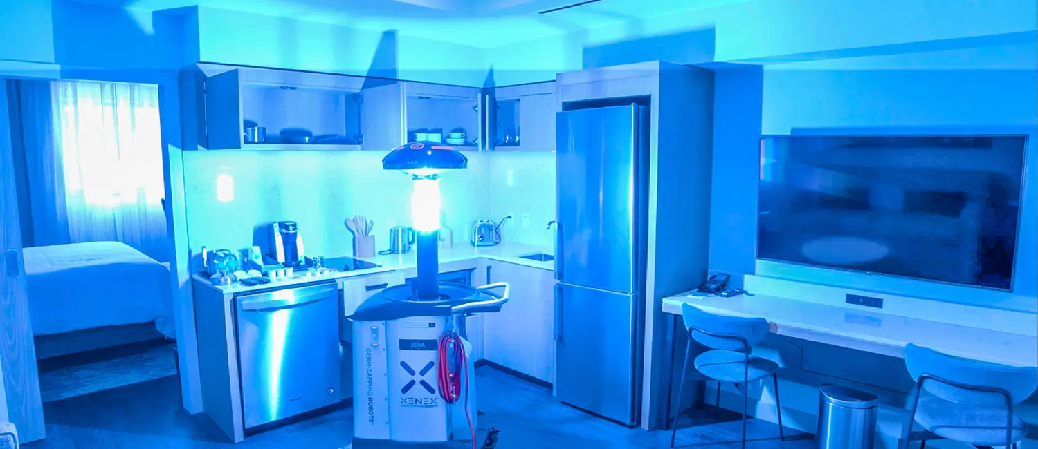 LightStrike robots at The Westin Houston Medical Center quickly destroy bacteria, viruses, and fungi via intense pulsed xenon ultraviolet (UV) light (Photo by The Westin Houston Medical Center)