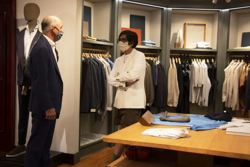 Chatting up Stanley Korshak owner Crawford Brock. (Photo by Zachary Trubenbach)