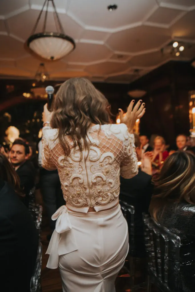 The bride in a Burnett gown. (Photo by Bowie Alexander)