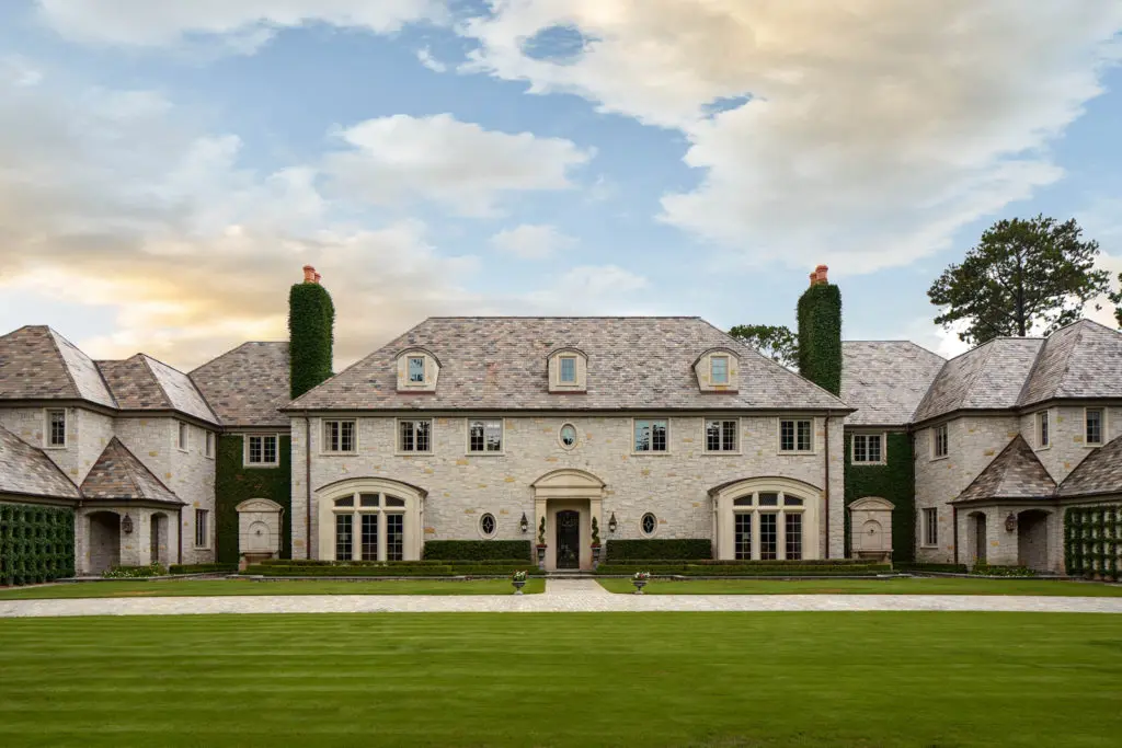 The restrained exterior 120 Carnarvon manse belies the riches of architectural detail inside.  (Photo by Nathan Schroder/Douglas Elliman)