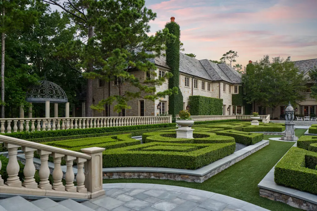 Each room in the house at 120 Carnarvon is designed with a view to one of the elaborate gardens. (Photo by Nathan Schroder/Douglas Elliman)