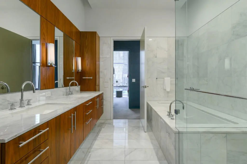 Spa bath off the main bedroom.
