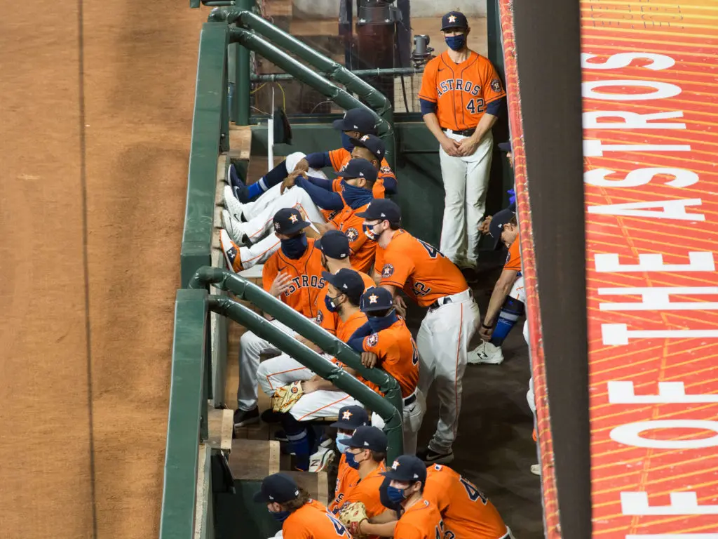 The Houston Astros walking off in protest of racial injustice and not playing a scheduled game created some powerful scenes. (Photo by F. Carter Smith)