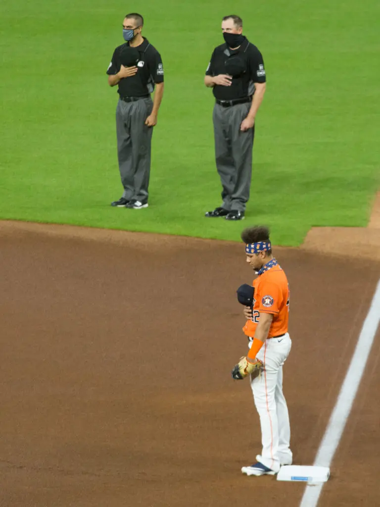 The Houston Astros walking off in protest of racial injustice and not playing a scheduled game created some powerful scenes. (Photo by F. Carter Smith)